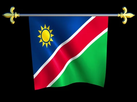 Large Looping Animated Flag of Namibia Stock Footage 74547159