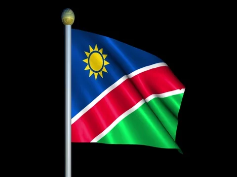 Large Looping Animated Flag of Namibia Stock Footage 74547425