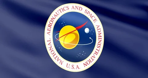 Large Looping Animated Flag of NASA Stock Footage 73066202