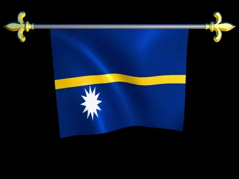 Large Looping Animated Flag of Nauru Stock Footage 74547687