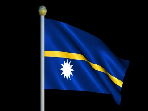 Large Looping Animated Flag of Nauru Stock Footage 74547803