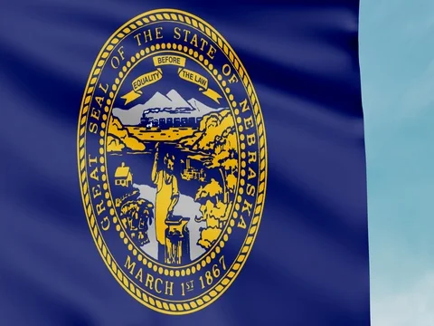 Large Looping Animated Flag of Nebraska Stock Footage 73117719