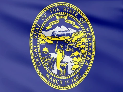 Large Looping Animated Flag of Nebraska Stock Footage 73504737