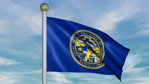 Large Looping Animated Flag of Nebraska Stock Footage 73637825