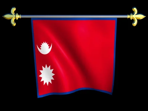 Large Looping Animated Flag of Nepal Stock Footage 74547875