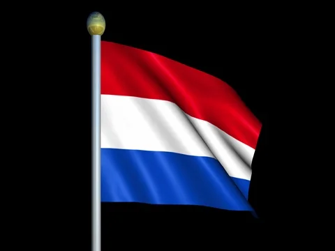 Large Looping Animated Flag of Netherlands Stock Footage 74548453