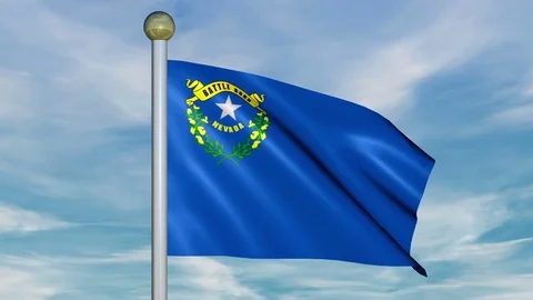 Large Looping Animated Flag of Nevada Stock Footage 73637861