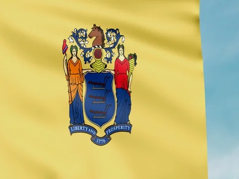 Large Looping Animated Flag of New Jersey Stock Footage 73120099