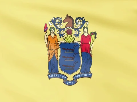 Large Looping Animated Flag of New Jersey Stock Footage 73505811