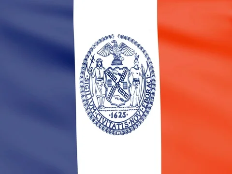 Large Looping Animated Flag of New York City Stock Footage 73506271