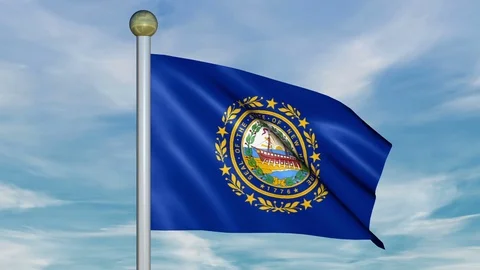 Large Looping Animated Flag of New Hampshire Stock Footage 73638082