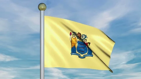 Large Looping Animated Flag of New Jersey Stock Footage 73638106
