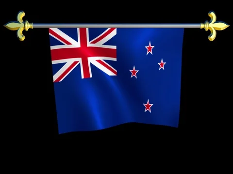 Large Looping Animated Flag of New Zealand Stock Footage 74548522