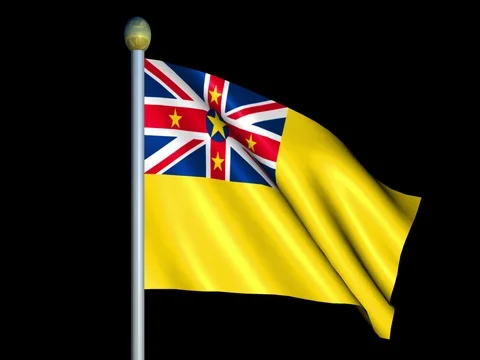 Large Looping Animated Flag of Niue Stock Footage 74581023