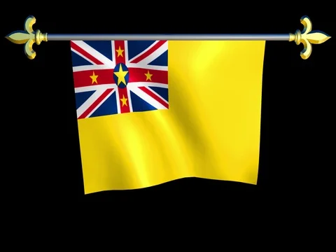 Large Looping Animated Flag of Niue Stock Footage 74581073