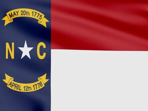 Large Looping Animated Flag of North Carolina Stock Footage 73121819