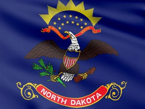 Large Looping Animated Flag of North Dakota Stock Footage 73124209