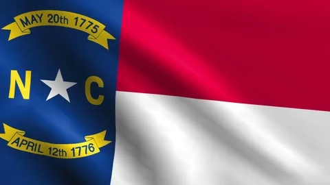 Large Looping Animated Flag of North Carolina Stock Footage 73682178