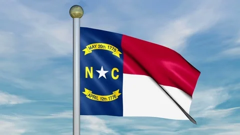 Large Looping Animated Flag of North Carolina Stock Footage 73682340