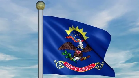 Large Looping Animated Flag of North Dakota Stock Footage 73682800
