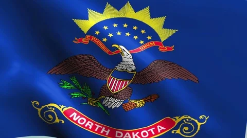 Large Looping Animated Flag of North Dakota Stock Footage 73682909