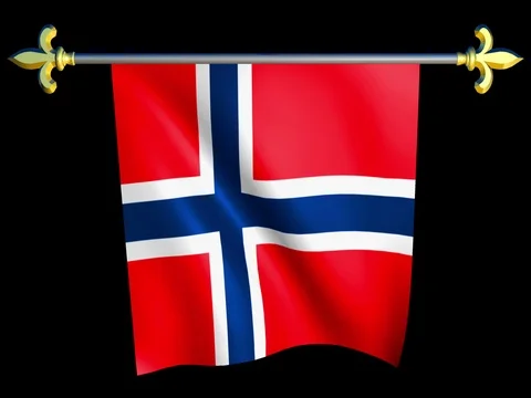 Large Looping Animated Flag of Norway Stock Footage 74629908