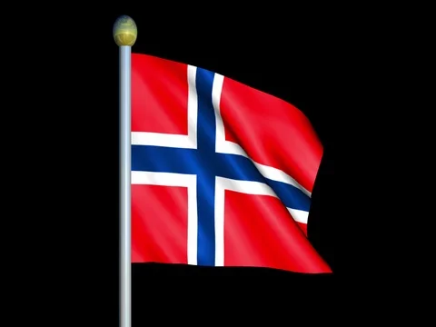 Large Looping Animated Flag of Norway Stock Footage 74629943