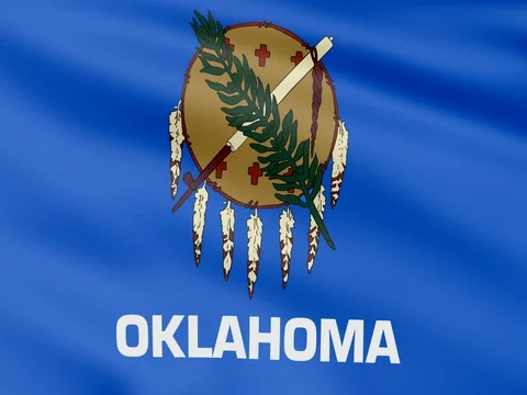 Large Looping Animated Flag of Oklahoma Stock Footage 73124000