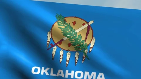 Large Looping Animated Flag of Oklahoma Stock Footage 73683265