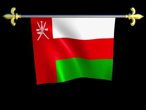 Large Looping Animated Flag of Oman Stock Footage 74630245