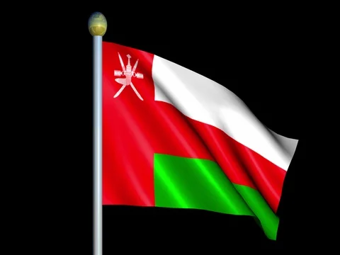 Large Looping Animated Flag of Oman Stock Footage 74630460