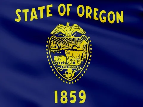 Large Looping Animated Flag of Oregon Stock Footage 73125322