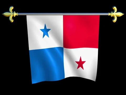 Large Looping Animated Flag of Panama Stock Footage 74631100