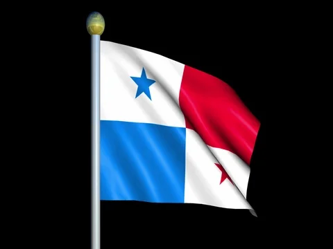 Large Looping Animated Flag of Panama Stock Footage 74631225