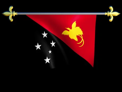 Large Looping Animated Flag of Papua New Guinea Stock Footage 74665581