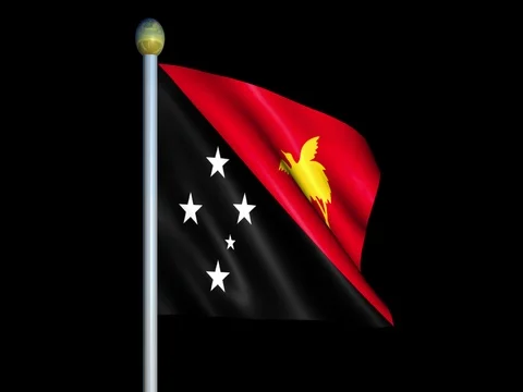 Large Looping Animated Flag of Papua New Guinea Stock Footage 74665675