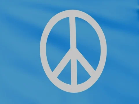 Large Looping Animated Flag of Peace Stock Footage 73334554