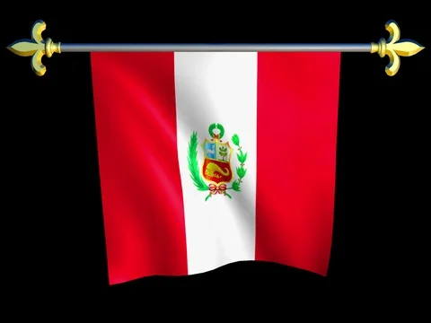 Large Looping Animated Flag of Peru Stock Footage 74666590