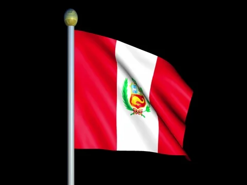 Large Looping Animated Flag of Peru Stock Footage 74666766