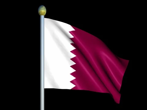 Large Looping Animated Flag of Qatar Stock Footage 74668494