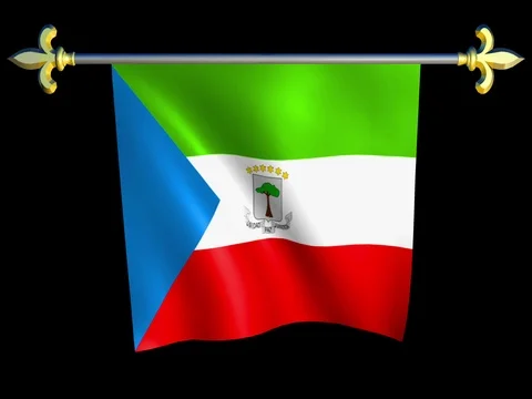 Large Looping Animated Flag of the Republic of Equatorial Guinea Stock Footage 73931310