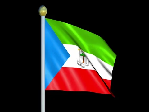 Large Looping Animated Flag of the Republic of Equatorial Guinea Stock Footage 73931628