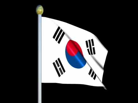Large Looping Animated Flag of Republic of Korea Stock Footage 74289858