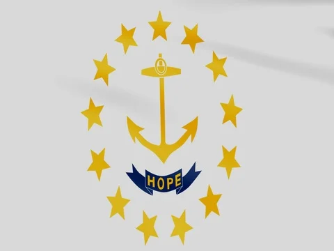 Large Looping Animated Flag of Rhode Island Stock Footage 73125596