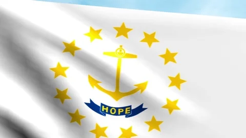 Large Looping Animated Flag of Rhode Island Stock Footage 73706887