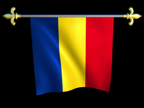 Large Looping Animated Flag of Romania Stock Footage 74668553