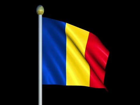 Large Looping Animated Flag of Romania Stock Footage 74669083