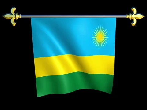 Large Looping Animated Flag of Rwanda Stock Footage 74669589