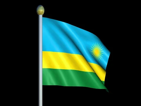 Large Looping Animated Flag of Rwanda Stock Footage 74669621