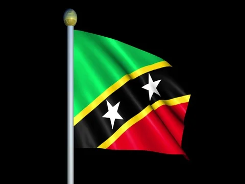 Large Looping Animated Flag of Saint Christopher and Nevis Stock Footage 74734201
